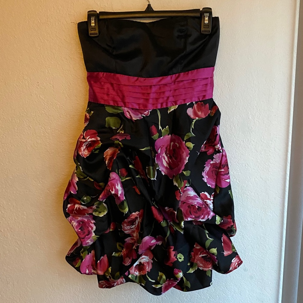NWOT Black&Pink with Flowers “Prom” Dress